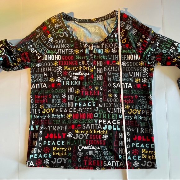 Sleep Sense Women’s Holiday Word-Print Jersey Sleep Top Size M - Picture 9 of 14